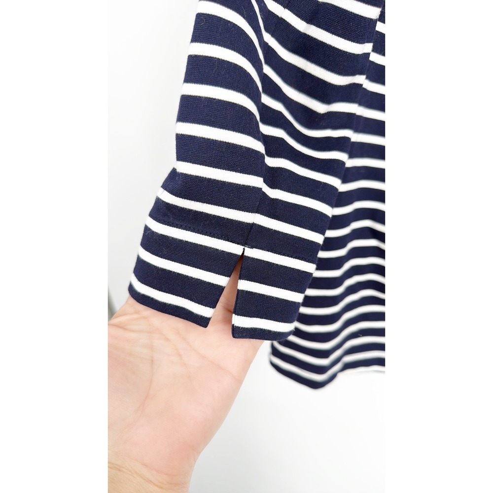 Tuckernuck Striped Long Sleeve Collared Tunic Top Navy White Pockets Size XS - Picture 3 of 7